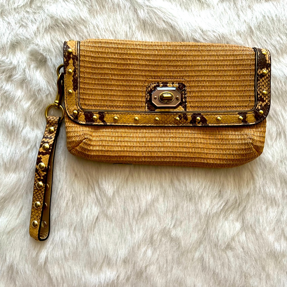 Coach Clutch straw color
